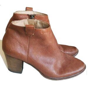 Madewell Leather Zip Ankle Boots 7.5 Camel Tan